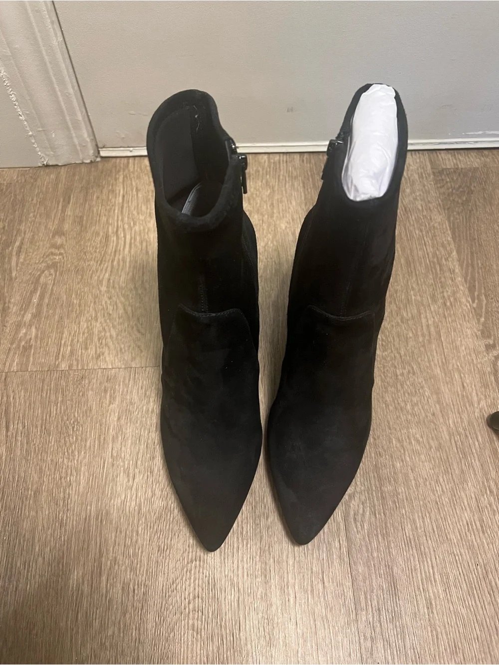 Loeffler Randall Isla Black Suede Pointed Toe Ankle Boots Size 9 NIB